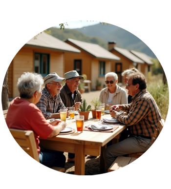 Ilustración conceptual de cohousing